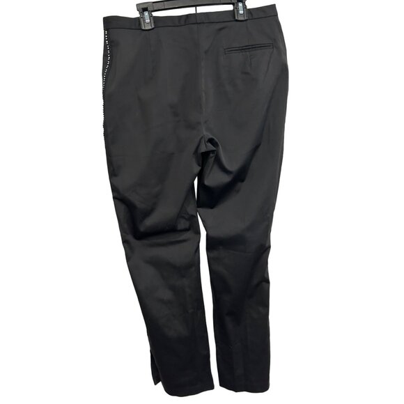 Express Stretch Black Pants With Rhinestone Trim Sz 10 - Picture 2 of 9